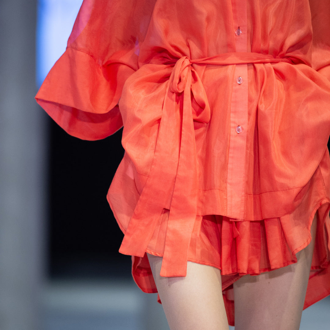 Coral Silk Cotton Shirt and Shorts