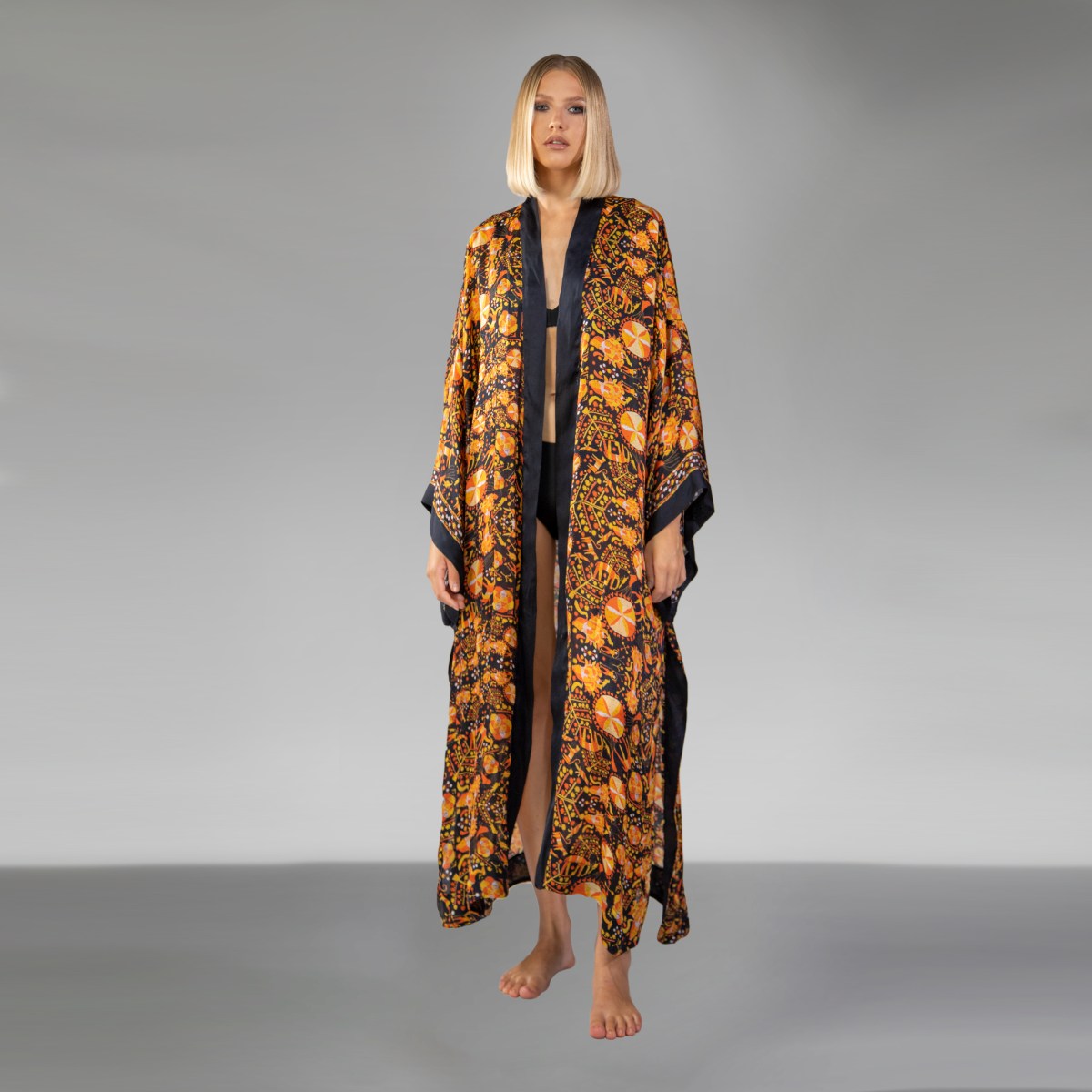 Black Printed Robe