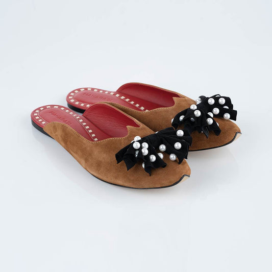 Limited Edition Bow With Pearls Mules